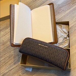 Michael Kors Gold Gift Box Notebook and Pencil Case